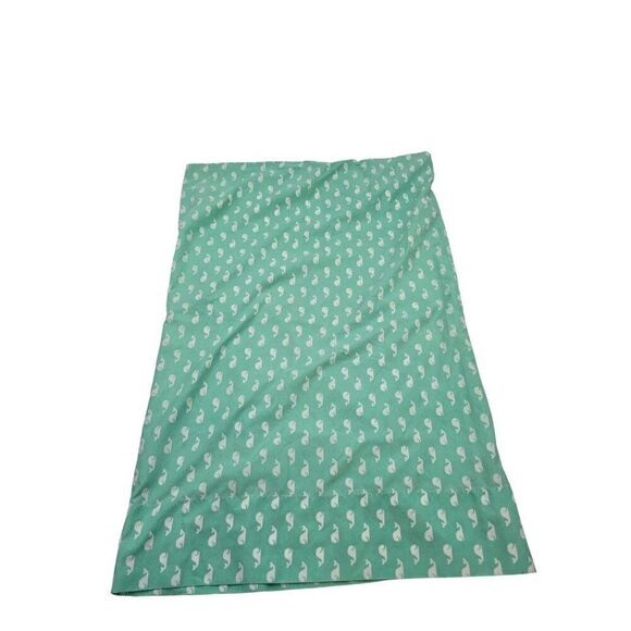 Whale Printed Standard Size Pillowcases 100% Polyester Green & White - Picture 2 of 4